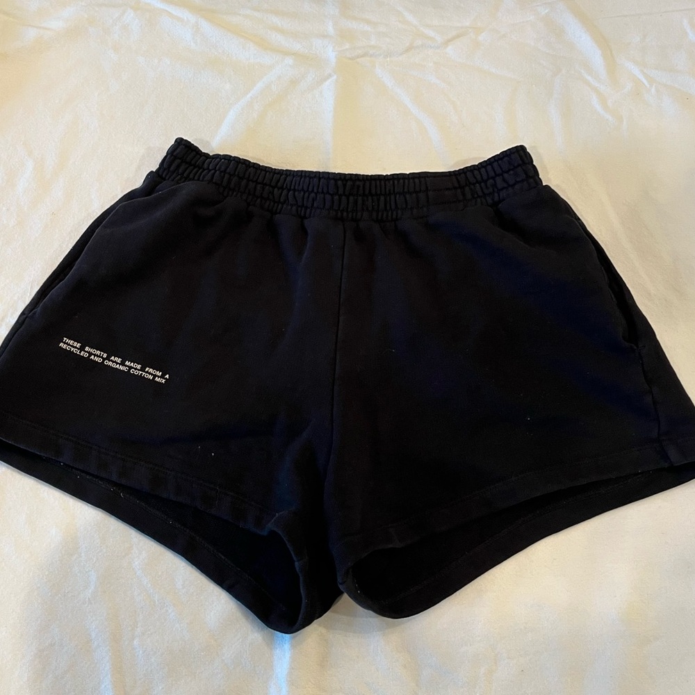 PANGAIA TERRY BLACK COTTON SHORTS SIZE SMALL